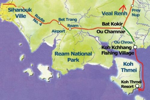 How to get to Koh Thmei Island.